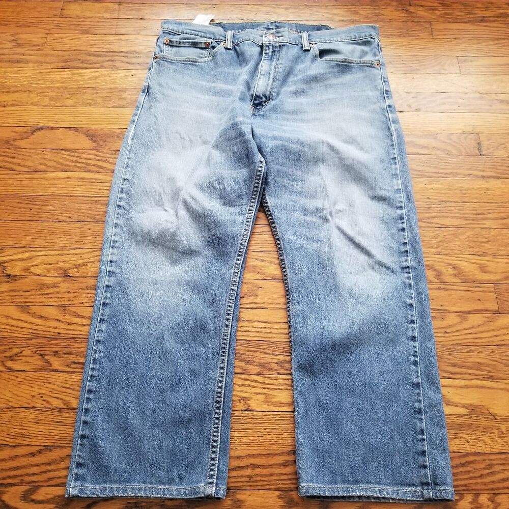 Levi's 505 Mens W38 L30 Blue Denim Jeans Regular Fit Straight Leg Light Wash